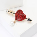 Alloy Rhinestone Heart Arrow Brooch For Women's Clothing Accessories view 2