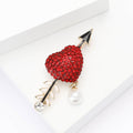 Alloy Rhinestone Heart Arrow Brooch For Women's Clothing Accessories view 3
