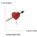 Alloy Rhinestone Heart Arrow Brooch For Women's Clothing Accessories view 4