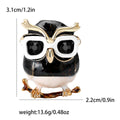 Metal Alloy Enamel Owl With Glasses Brooch Pin For Apparel view 6