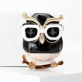 Metal Alloy Enamel Owl With Glasses Brooch Pin For Apparel view 2