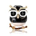 Metal Alloy Enamel Owl With Glasses Brooch Pin For Apparel view 5