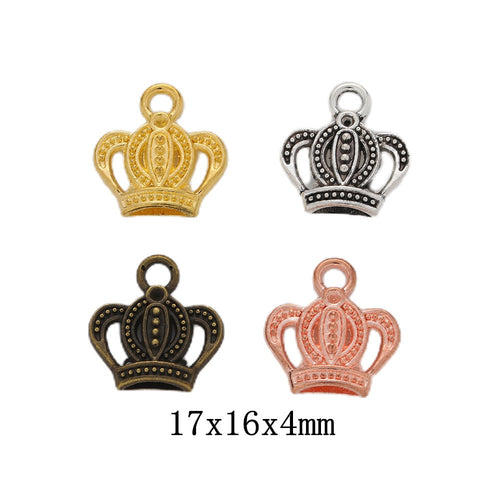 Zinc Alloy Crown Charm Pendant No.242764 for DIY Necklace Bracelet Jewelry Making