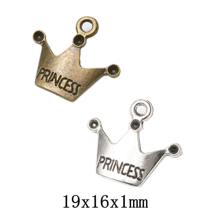 Zinc Alloy Crown Charm Pendant No.190328 for DIY Necklace Bracelet Jewelry Making