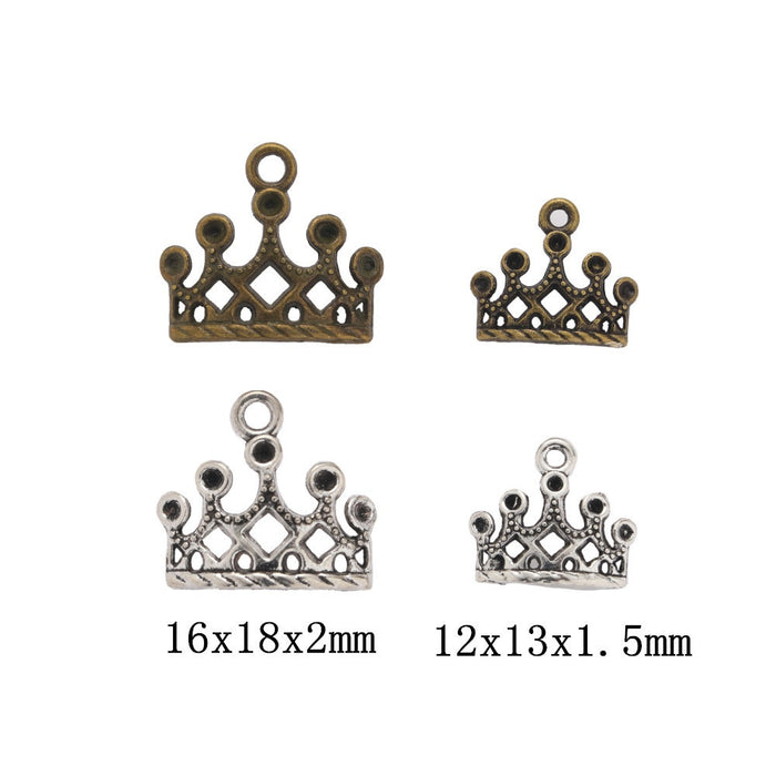 Zinc Alloy Crown Charm Pendant No.306302 for DIY Necklace Bracelet Jewelry Making