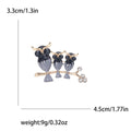 Rhinestone Alloy Three Owl Brooch For Cute Animal Decoration view 5