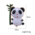 Alloy Enamel Panda Bamboo Brooch Cute Animal Clothing Lapel Pin view 5