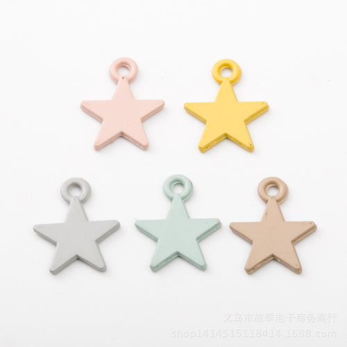 Gold Zinc Alloy Star Charm Pendant for DIY Necklace Bracelet Jewelry Making