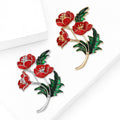 Alloy Enamel Poppy Flower Brooch Pin For Garment Decoration view 3