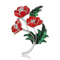 Alloy Enamel Poppy Flower Brooch Pin For Garment Decoration view 2