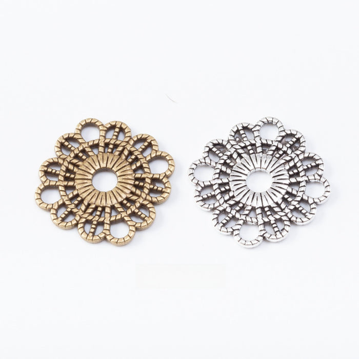 Zinc Alloy Flower Charm Pendant No.236643 for DIY Necklace Bracelet Jewelry Making