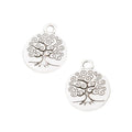Silver Zinc Alloy Tree Of Life Charm Pendant for DIY Necklace Bracelet Jewelry Making view 2