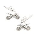 Antique Silver Zinc Alloy Motorcycle Charm Pendant No.110409 for DIY Necklace Bracelet Jewelry Making view 2