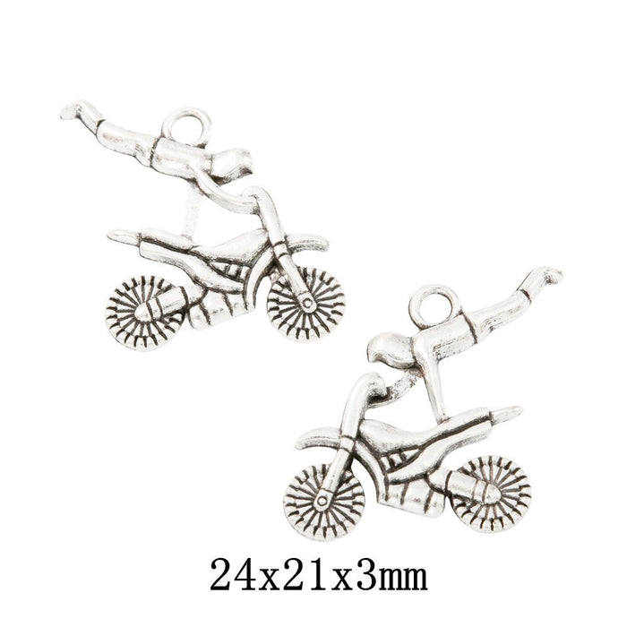 Antique Silver Zinc Alloy Motorcycle Charm Pendant No.110409 for DIY Necklace Bracelet Jewelry Making