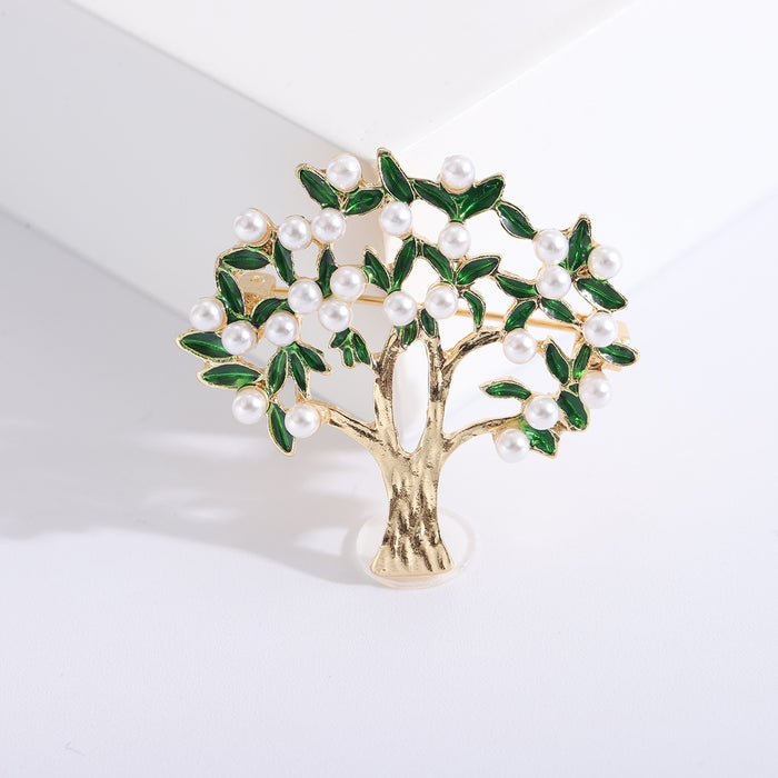 Alloy Zircon Tree Brooch For Suits And Garment Accessories