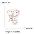 Alloy Pearl Rhinestone Butterfly Brooch Pin For Women Blazers view 6
