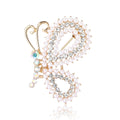 Alloy Pearl Rhinestone Butterfly Brooch Pin For Women Blazers view 5