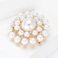 Alloy Pearl Flower Brooch Pin For Suits And Cardigans view 3