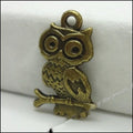 Branch Perched Owl Charms in Antique Bronze and Silver view 5