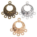 Five Loop Round Connector Metal Jewelry Component in 3 Pictured Finishes view 5