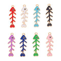 Enamel Fish Skeleton Alloy Charm in 8 Pictured Options view 5