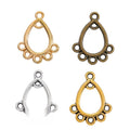 Vintage Style Metal Teardrop Five Loop Connector in 4 Metal Finishes view 5