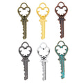 Floral Bow Skeleton Key Metal Charm for Jewelry Making in 6 Visible Finishes view 5