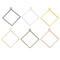 Diamond Frame Vintage Metal Charm Pendant for Jewelry Making view 5