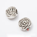 Floral And Leaf Large Hole Silver Tone Metal Beads view 5