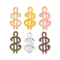 Dollar Sign Charm Pendants in Six Metallic Finishes view 5