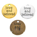 Love And Beloved Round Metal Charm in 3 Finishes for Jewelry Making view 5