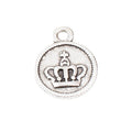 Crown Medallion Charm Round Metal Pendant in Four Finishes view 5
