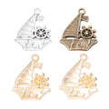 Detailed Sailboat Metal Charms in Three Finish Options view 5