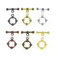 Textured Round Toggle Clasp in 6 Metal Finishes for Jewelry Making view 5