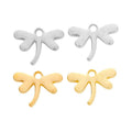 Minimal Dragonfly Charm in Gold and Silver Tones Jewelry Making Component view 5
