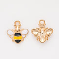 Striped Enamel Bee Charm Metal Pendant for Jewelry Making view 5