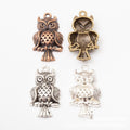 Perched Owl Charm Alloy Jewelry Making Component in 4 Finish Options view 5