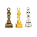 Dimensional Chess Bishop Metal Charms in Three Antique Finishes view 5