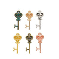 Ornate Key-Shaped Metal Charm Pendants in 6 Finishes view 5
