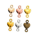 Polished Heart Connector Charm In 6 Metal Finishes For Jewelry Making view 5