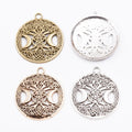 Celestial Moon and Star Round Metal Charms in Three Finishes view 5