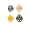 Round Framed Snowflake Charms in Four Metal Finishes view 5