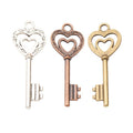 Vintage Heart Top Key Charm in 3 Finishes for DIY Jewelry Making view 5