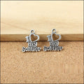 I Love My Soldier Heart Metal Word Charms Jewelry Making Pendants view 5
