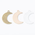 Crescent Moon Charm in 3 Finishes for Jewelry Making view 5