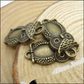 Owl Oval Bezel Tray Connector in Two Antique Finishes view 5
