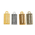 Rectangular Abacus Metal Charms in Four Antique Finishes view 5