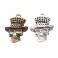 Top Hat Skull Metal Charm Pendant in Two Vintage Finishes view 5