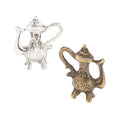 Sculpted Coffee Pot Charms in Two Antique Metal Finishes view 5