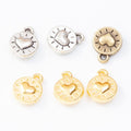 Round Heart Cutout Metal Charm Pendant in Three Finishes view 5